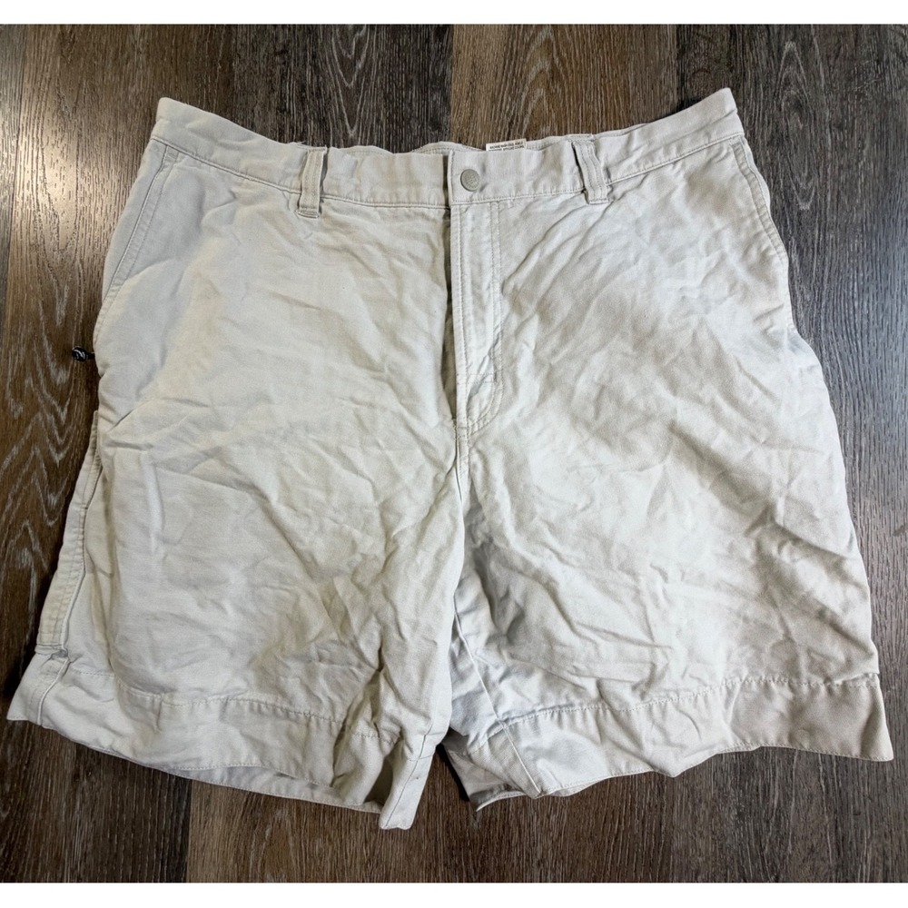 Columbia Cargo Shorts Mens 36 Beige Cotton Utility Hiking AM4194